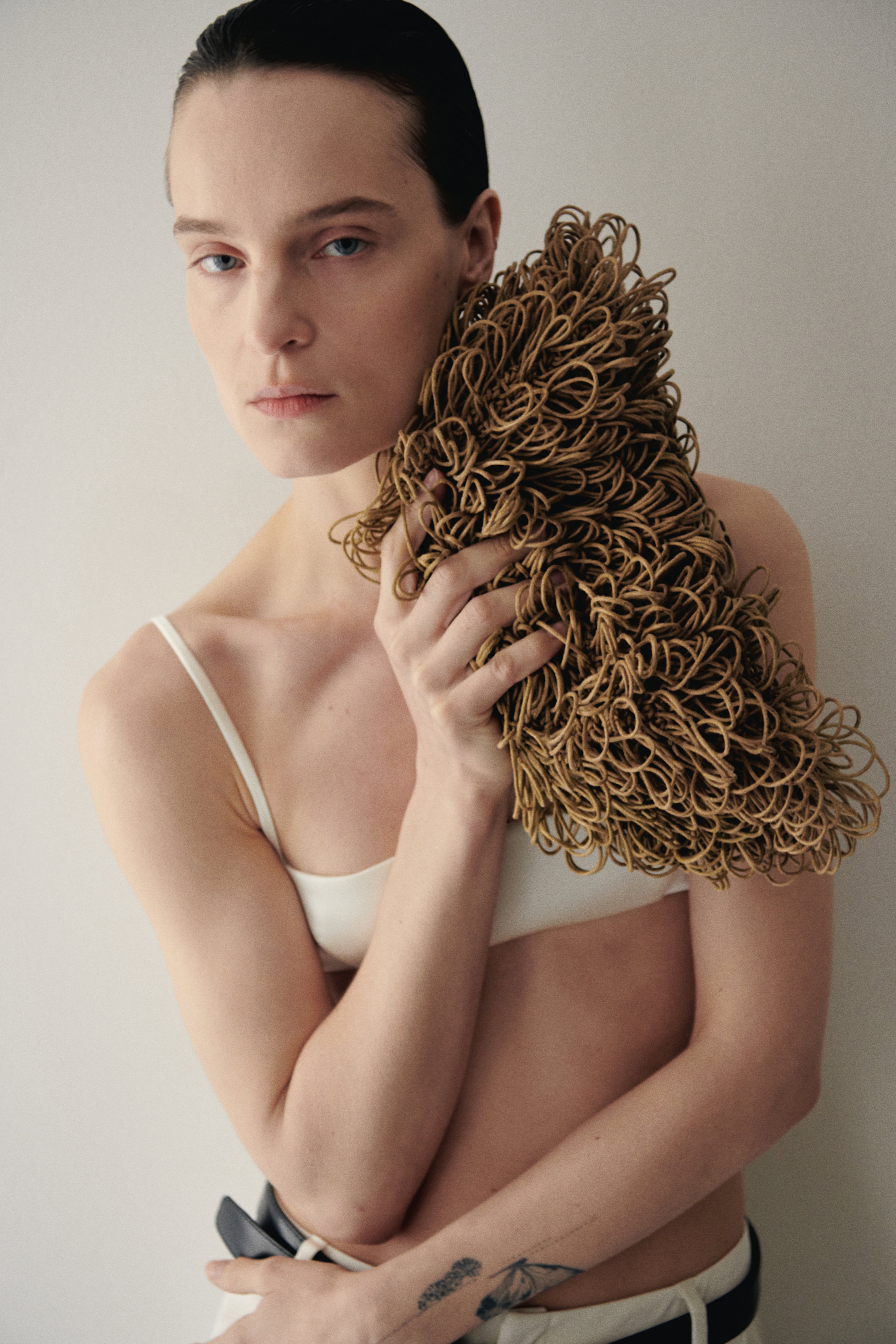 Hardal El Örgüsü Küçük Clutch