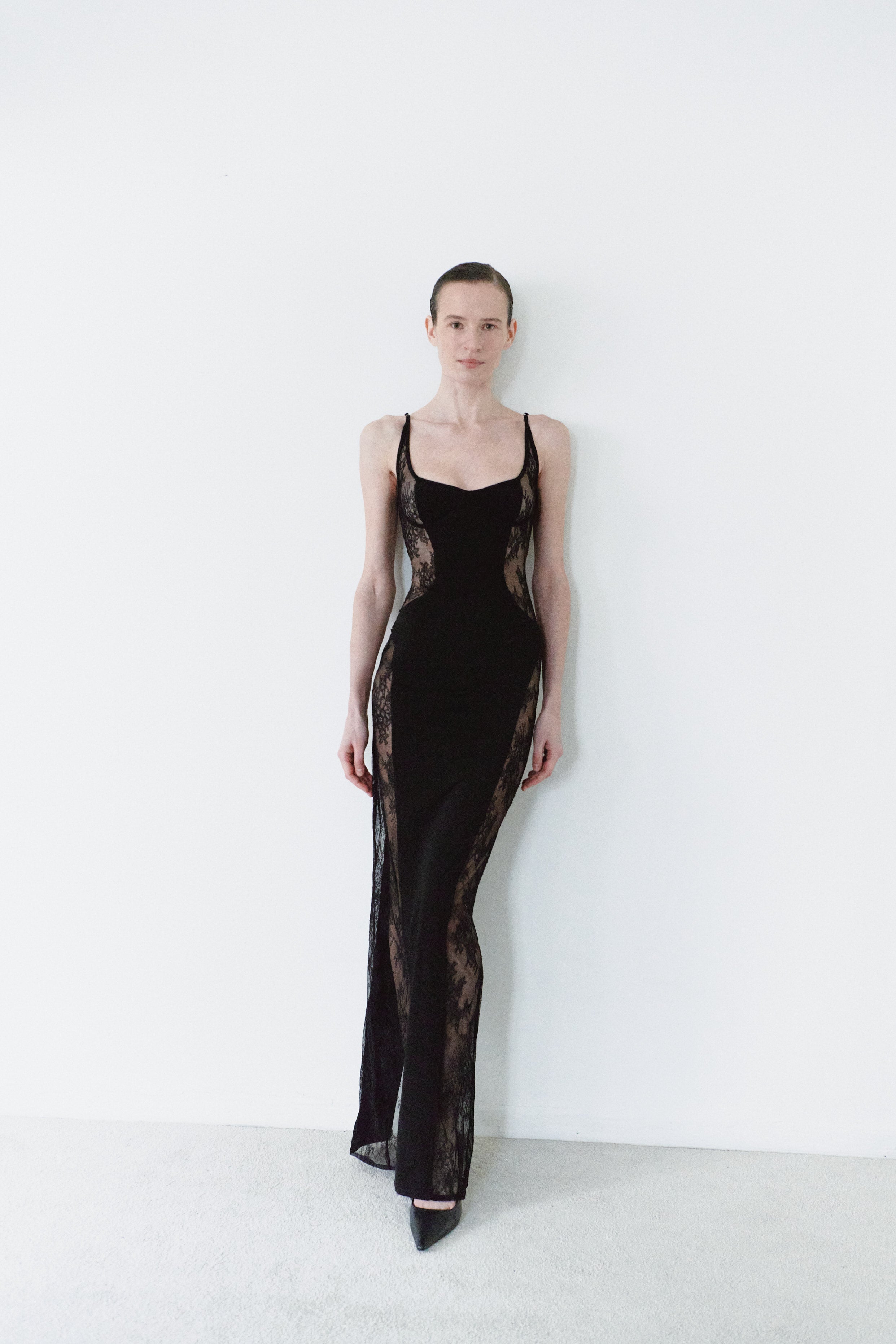 Black Maxi Dress With Lace Details