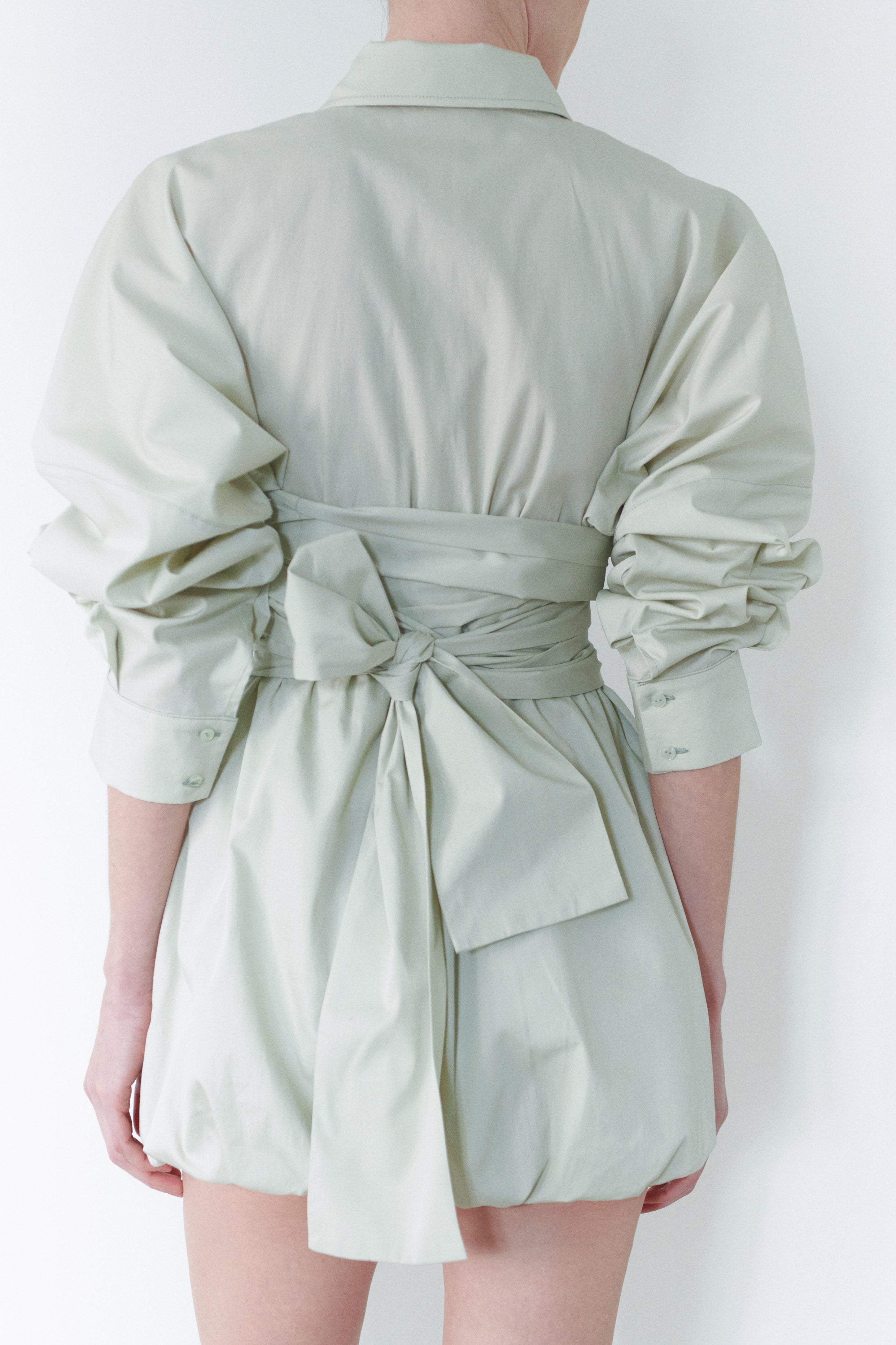 Sage Green Shirt Dress With Belt