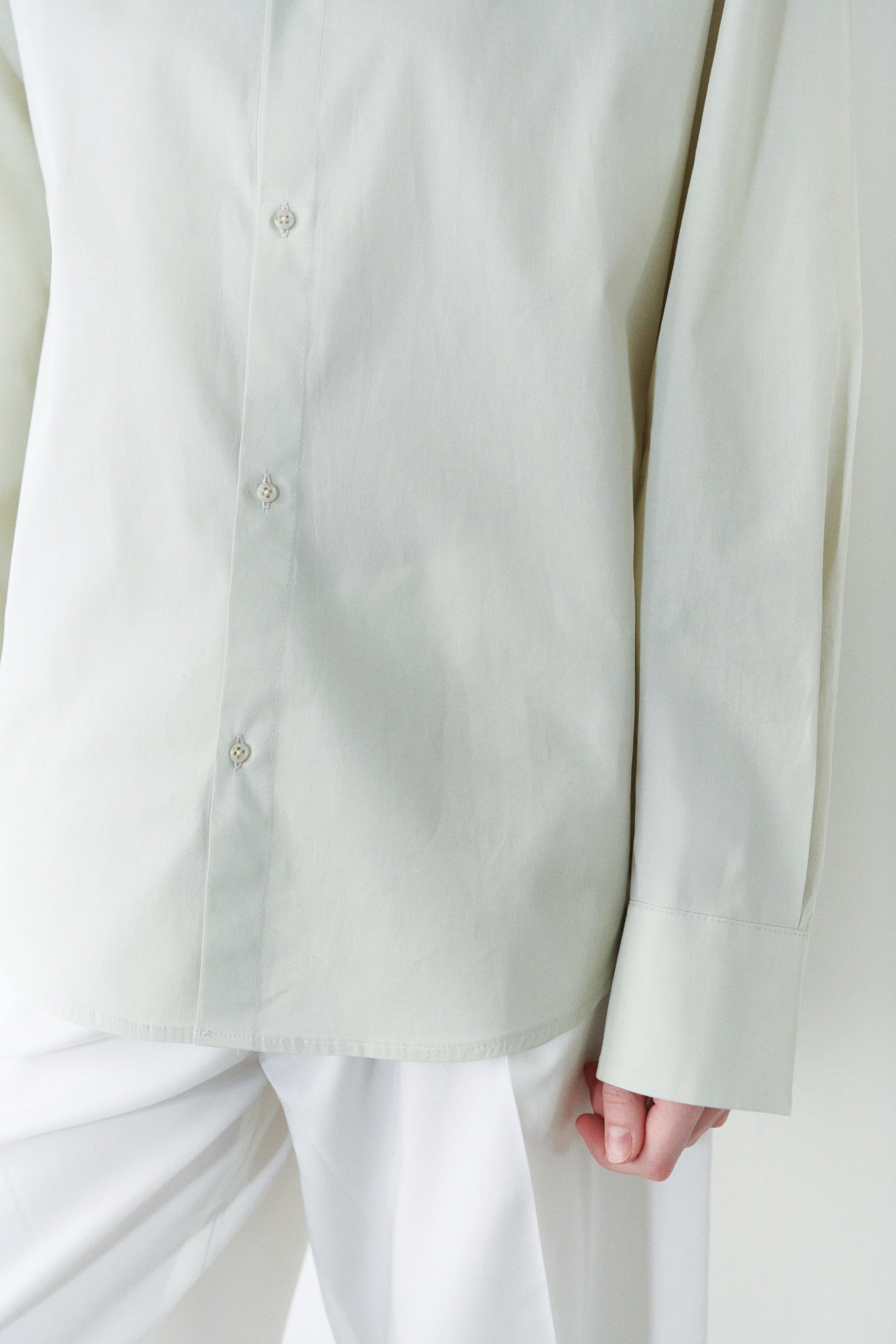 Çağla Yeşili Unisex Oversize Kravatlı Gömlek