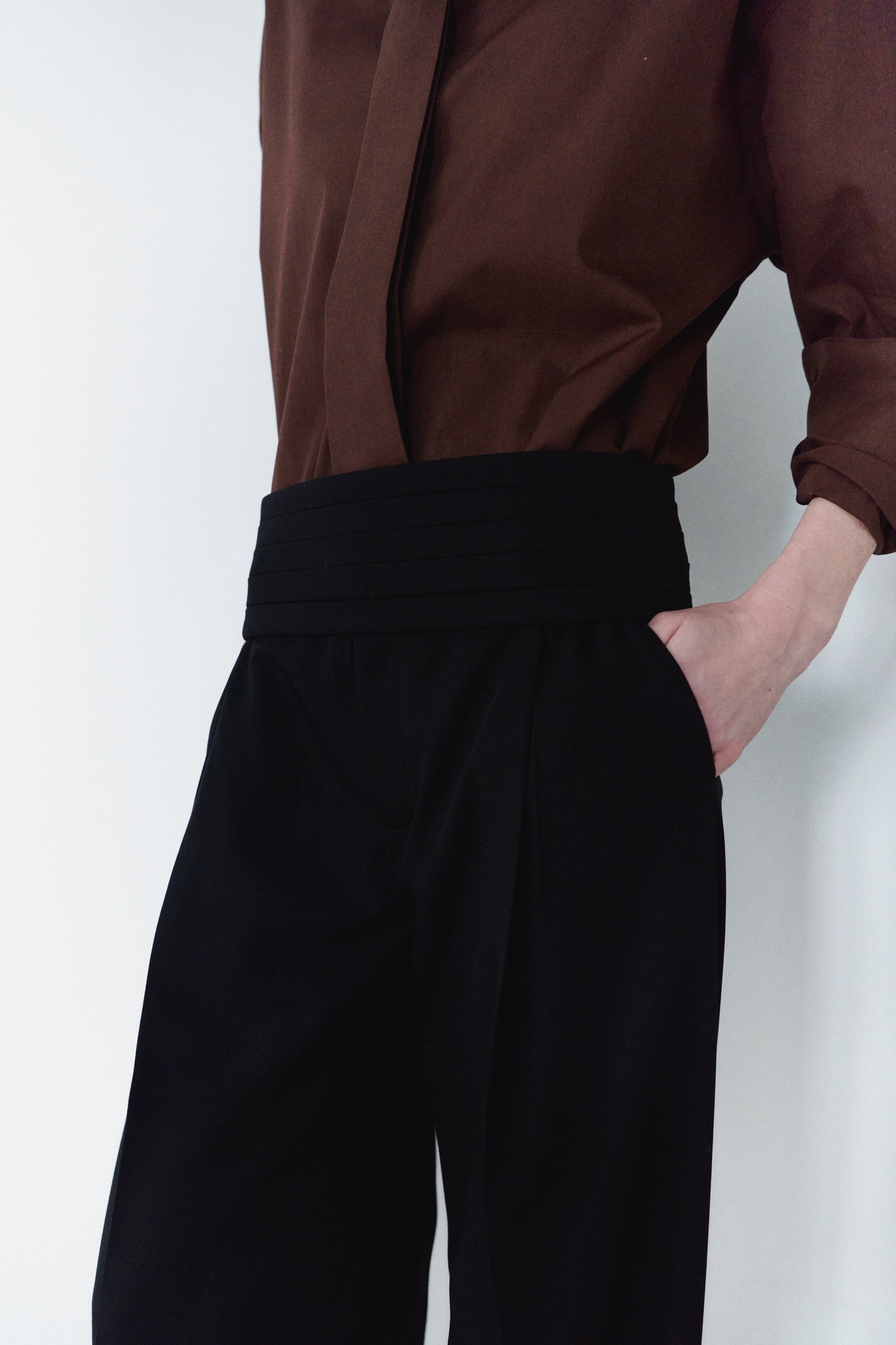 Ayarlanabilir Kuşaklı Siyah Unisex Pantolon