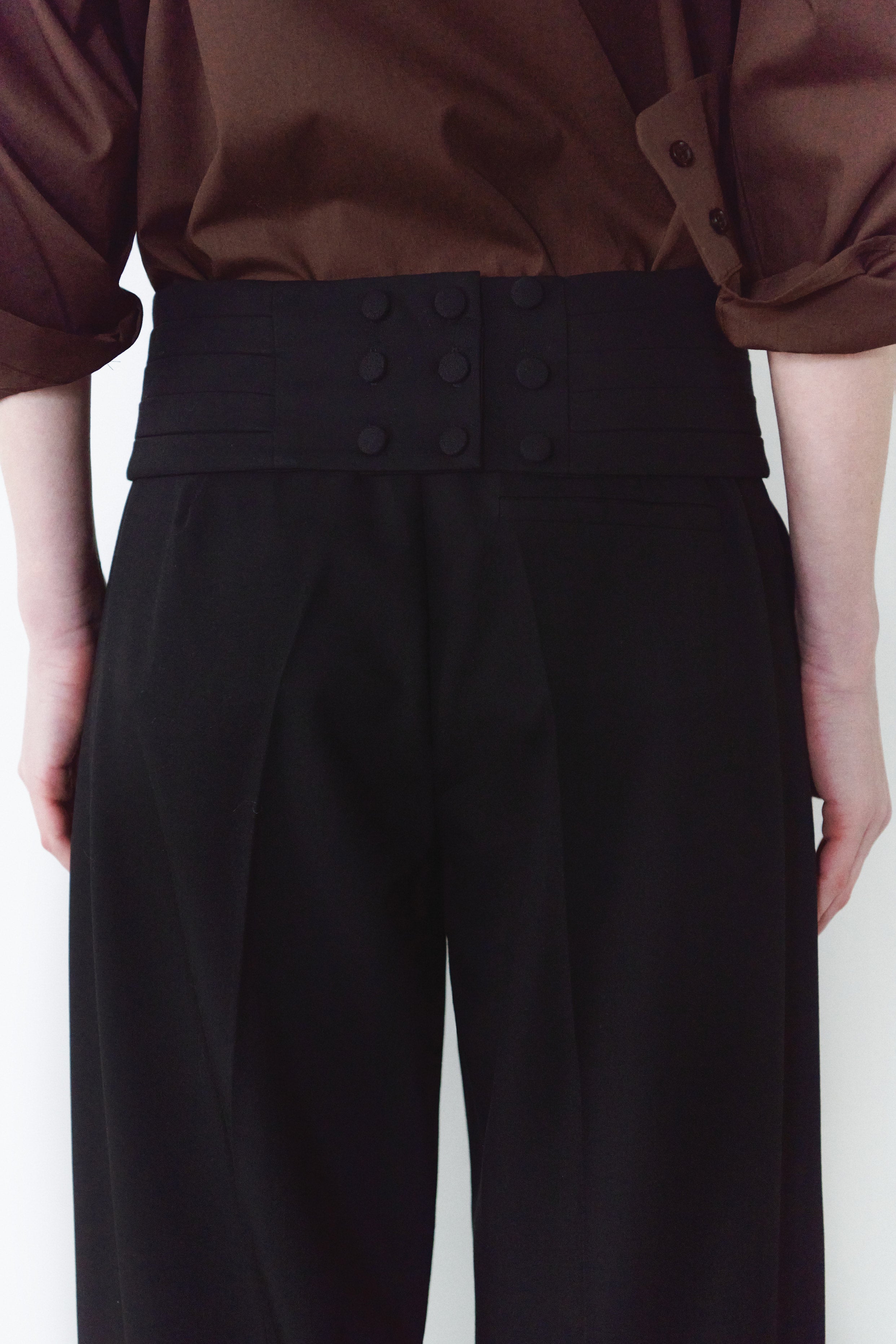 Ayarlanabilir Kuşaklı Siyah Unisex Pantolon