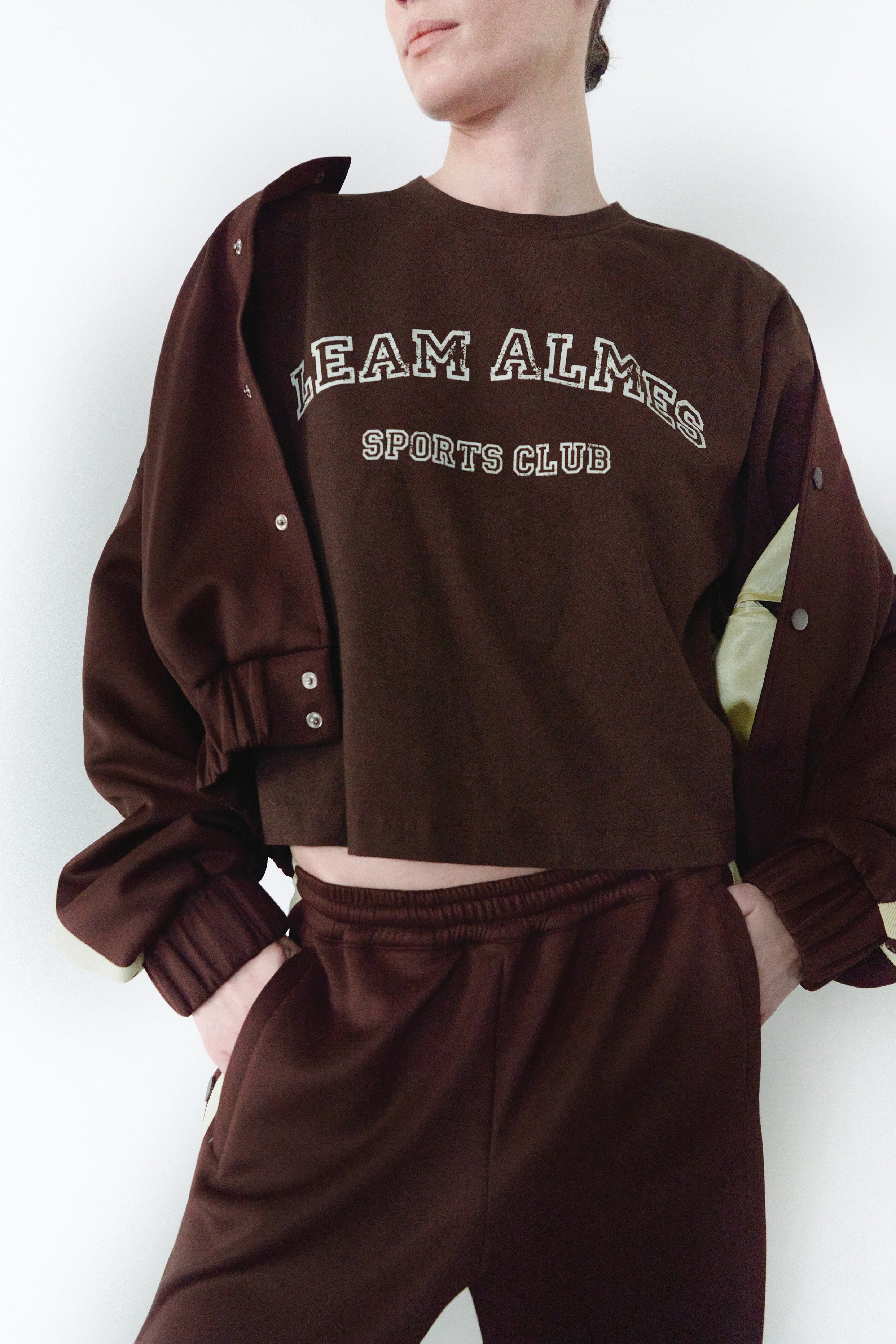 Brown Crop Logo T-shirt