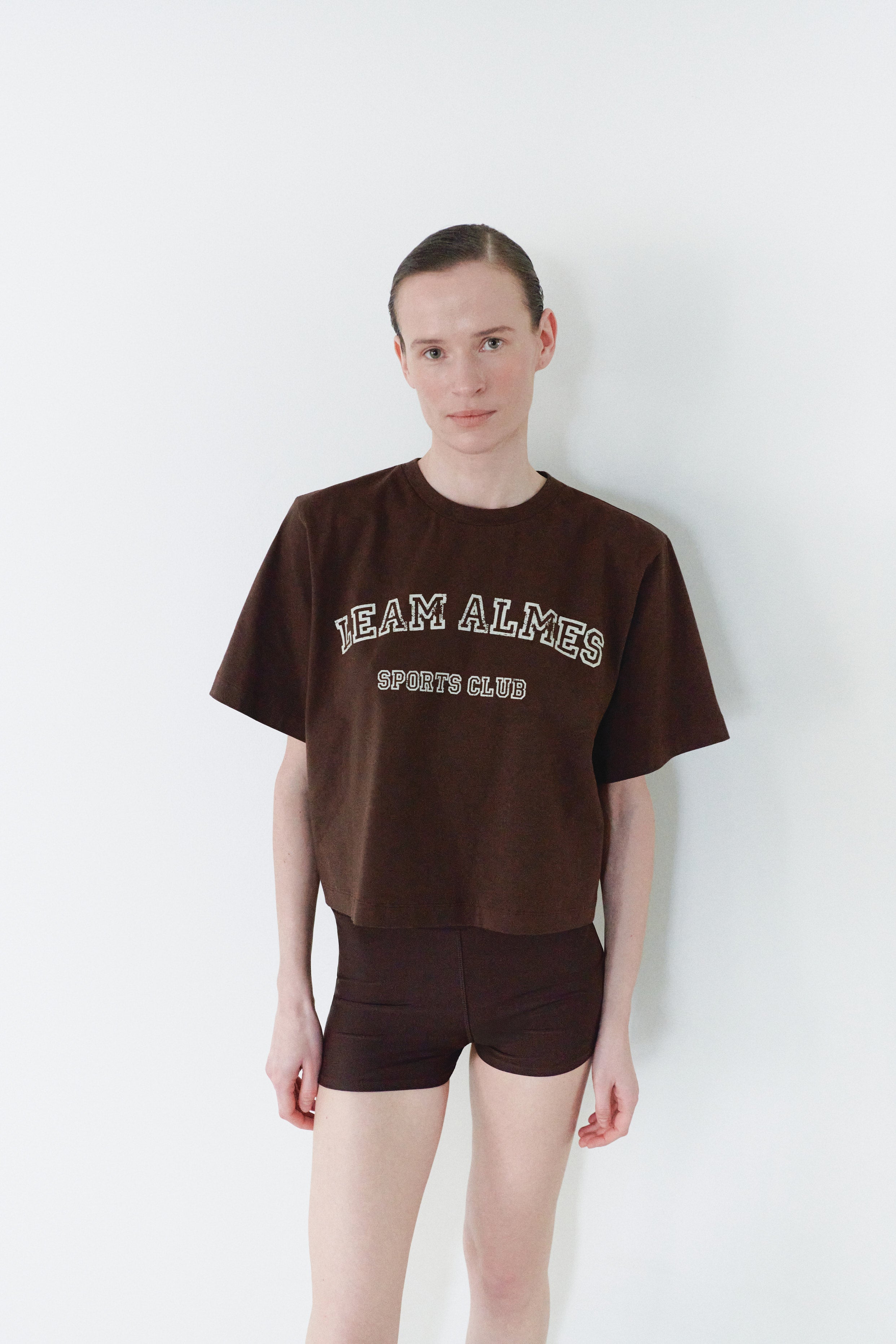 Brown Crop Logo T-shirt