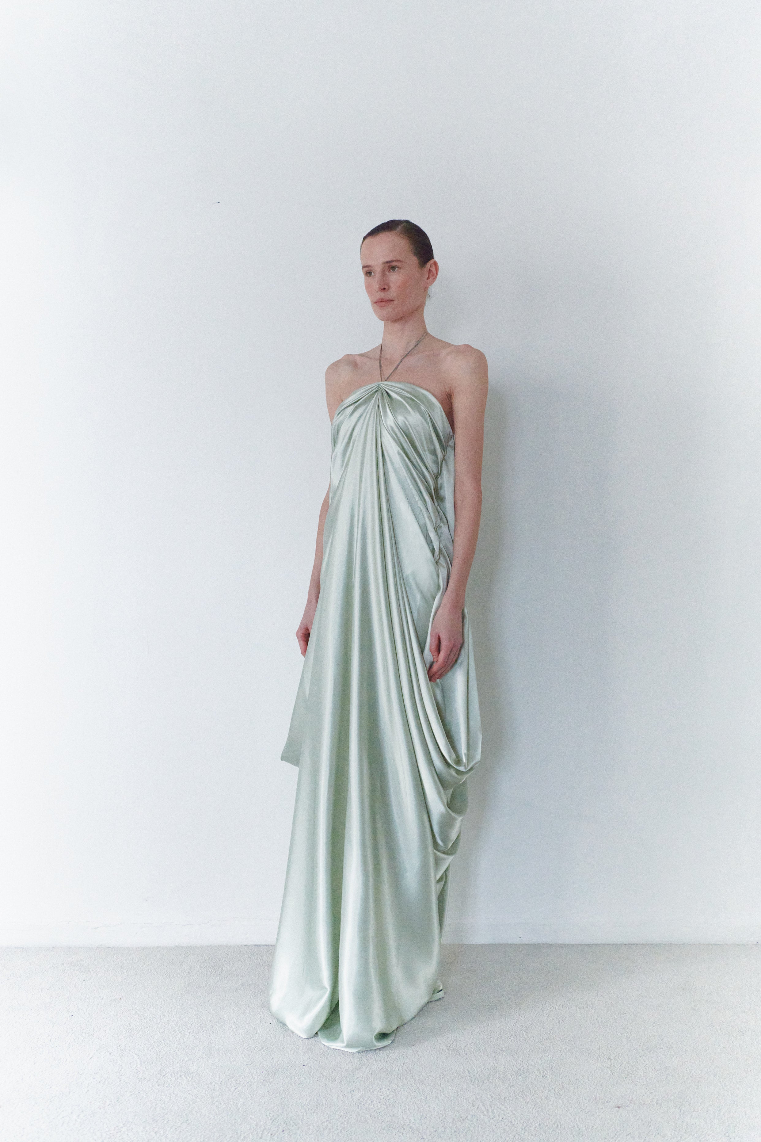 Sage Green Maxi Dress With Embellished Corset