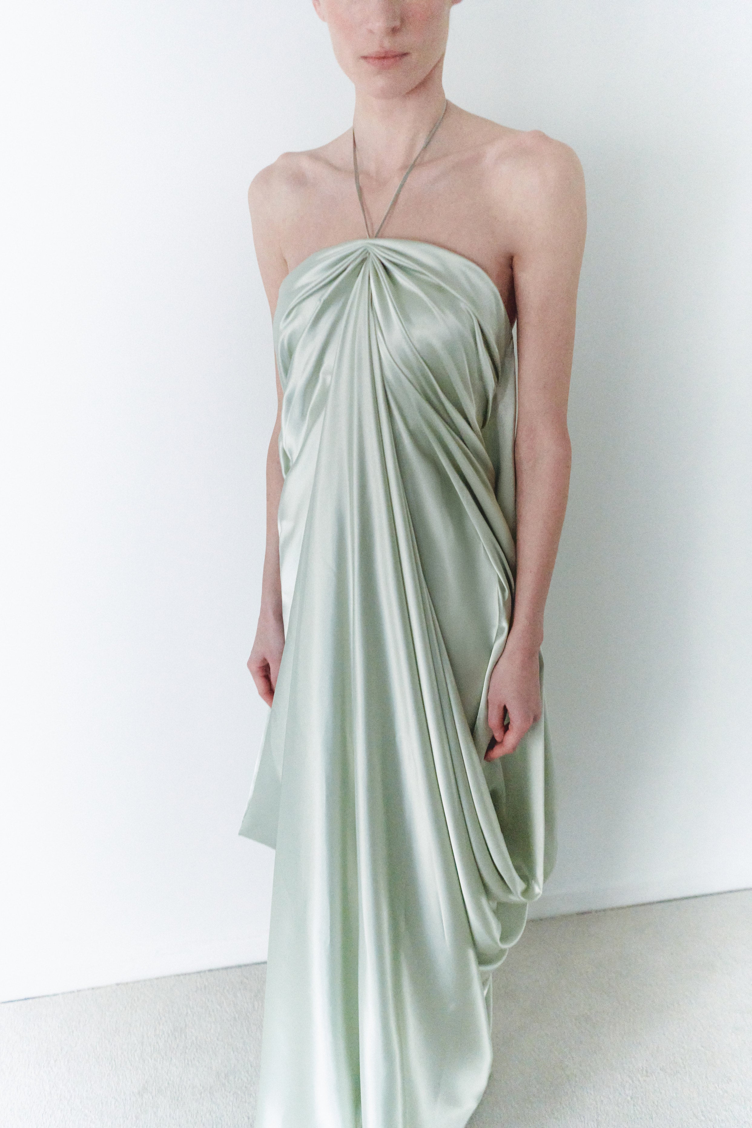 Sage Green Maxi Dress With Embellished Corset
