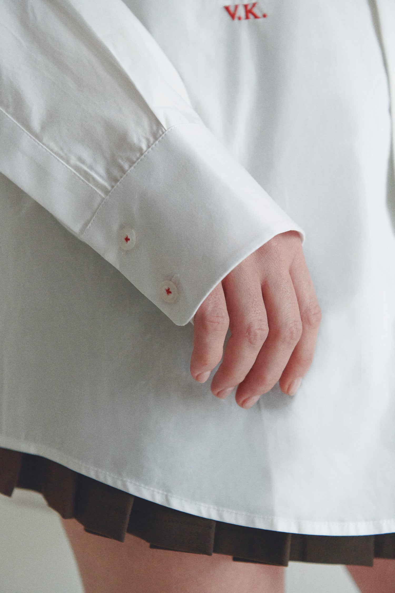 Beyaz Unisex Oversize Kravatlı Gömlek