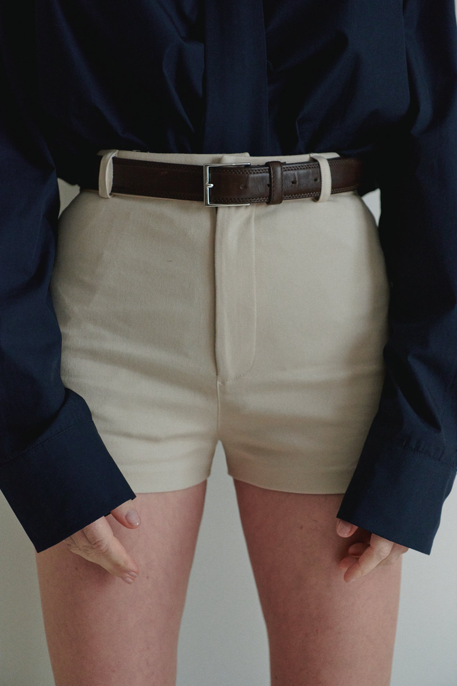 Bej Unisex Mini Şort