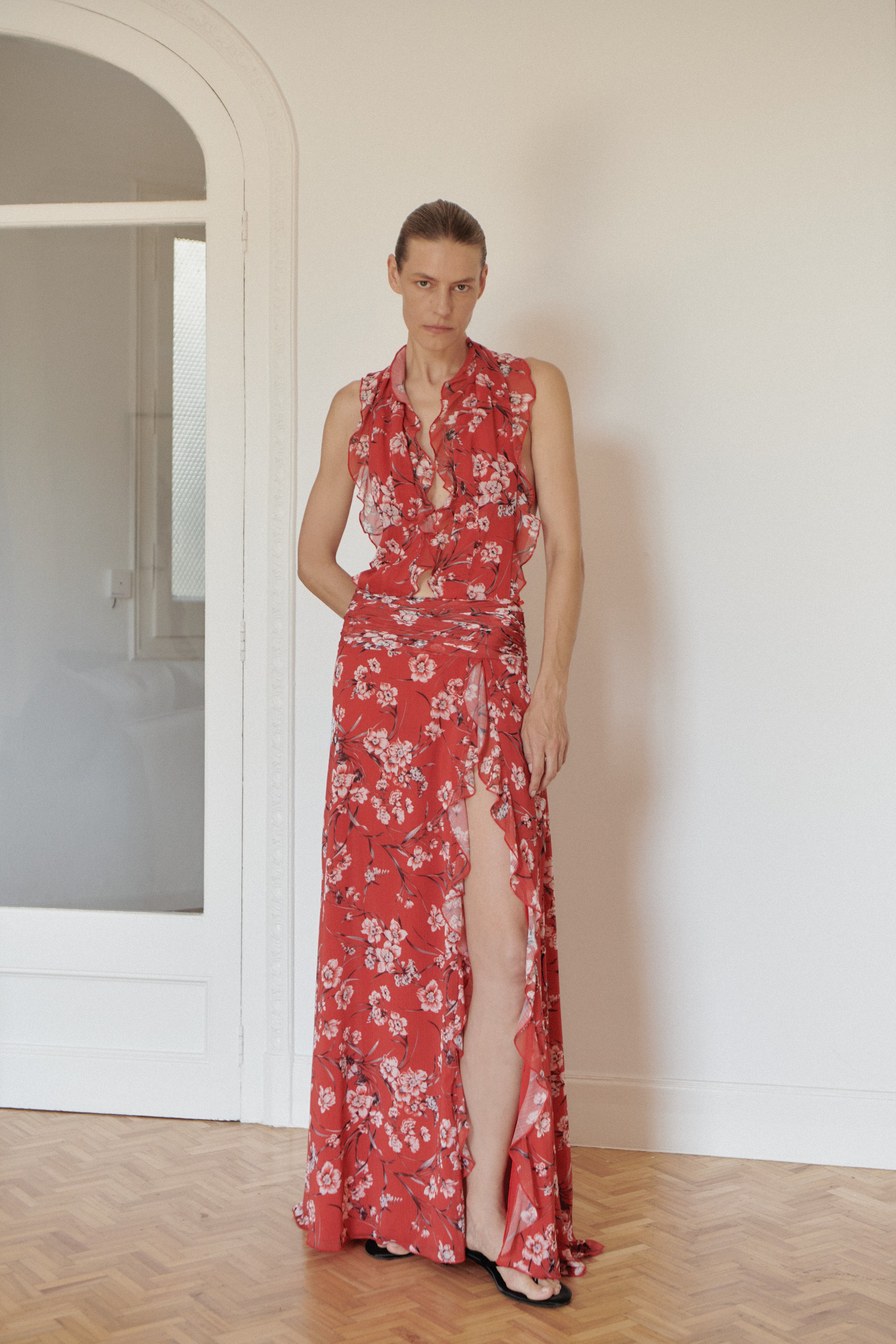 flower print chiffon dress with Side Slit – LEAM ALMES Size:7 (Toddler) ss-sale-24-phase-2 Early black designers fashioned The Ditsy Floral print