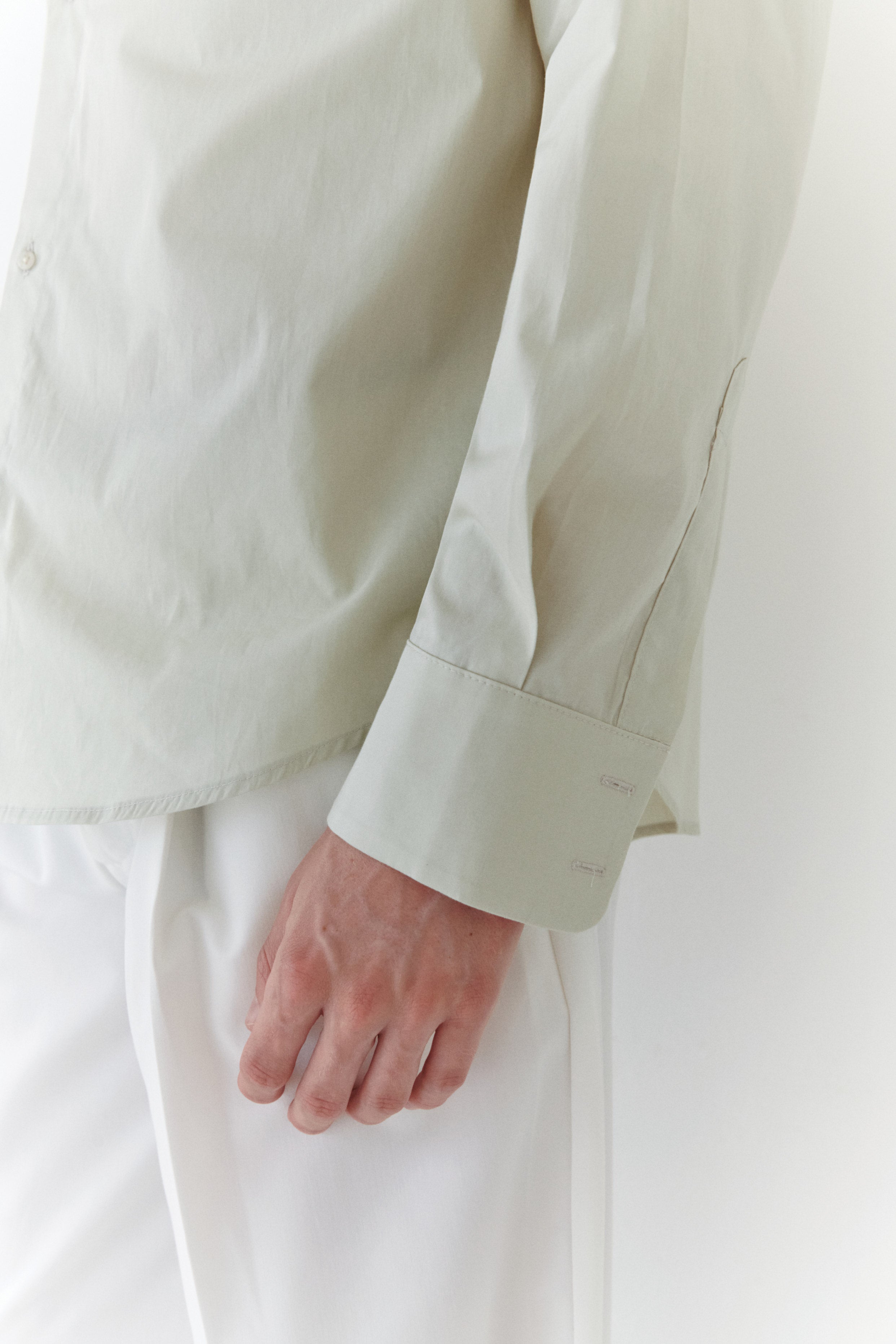 Sage Green Unisex Oversize Shirt With Tie