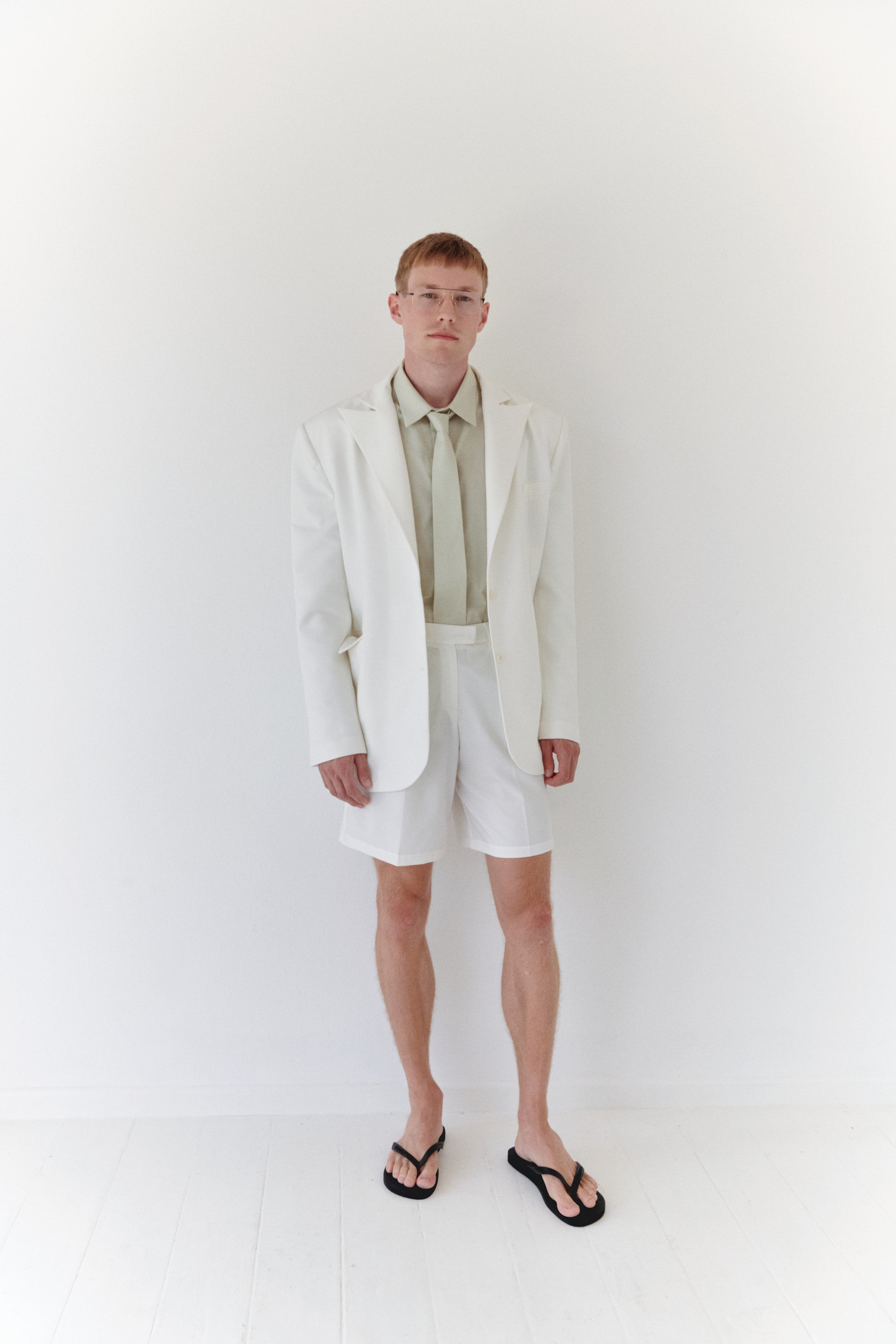 White Unisex Wide Cut Bermuda Short