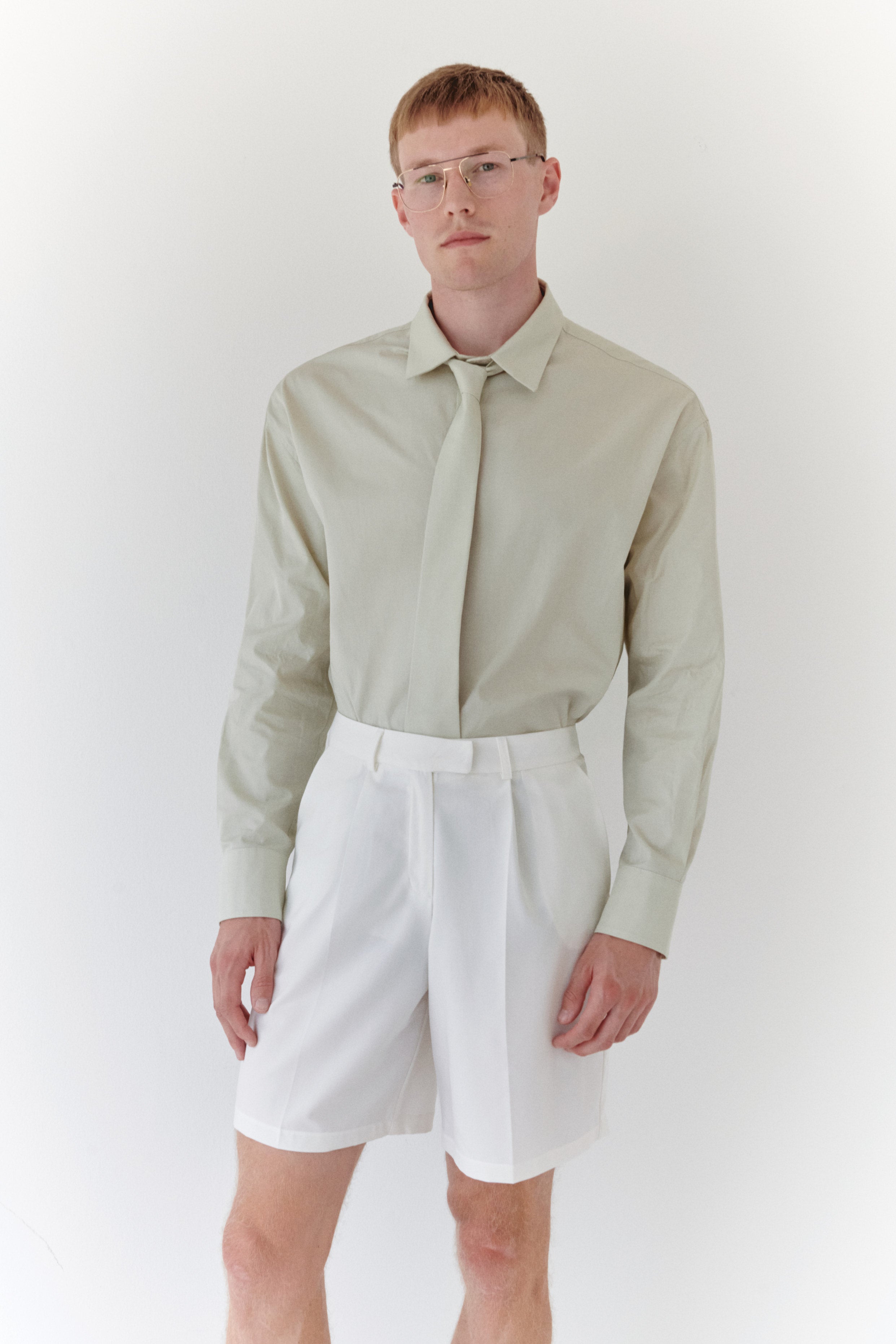 White Unisex Wide Cut Bermuda Short
