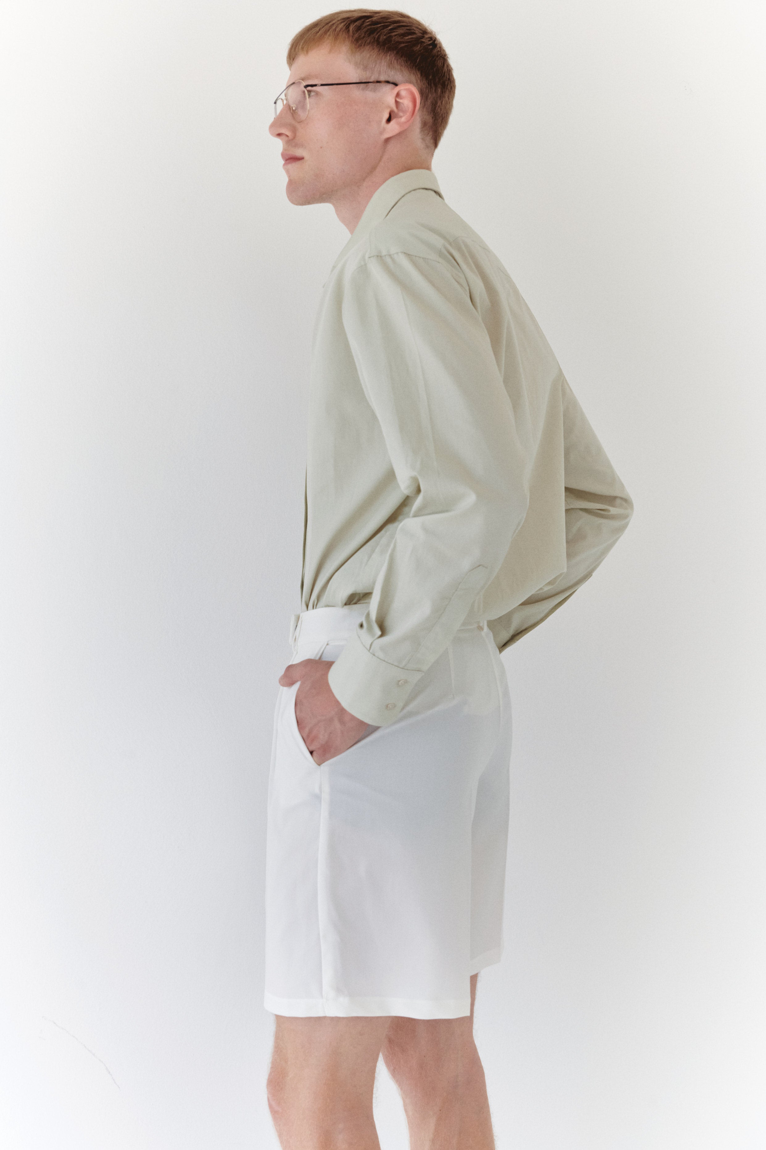 White Unisex Wide Cut Bermuda Short