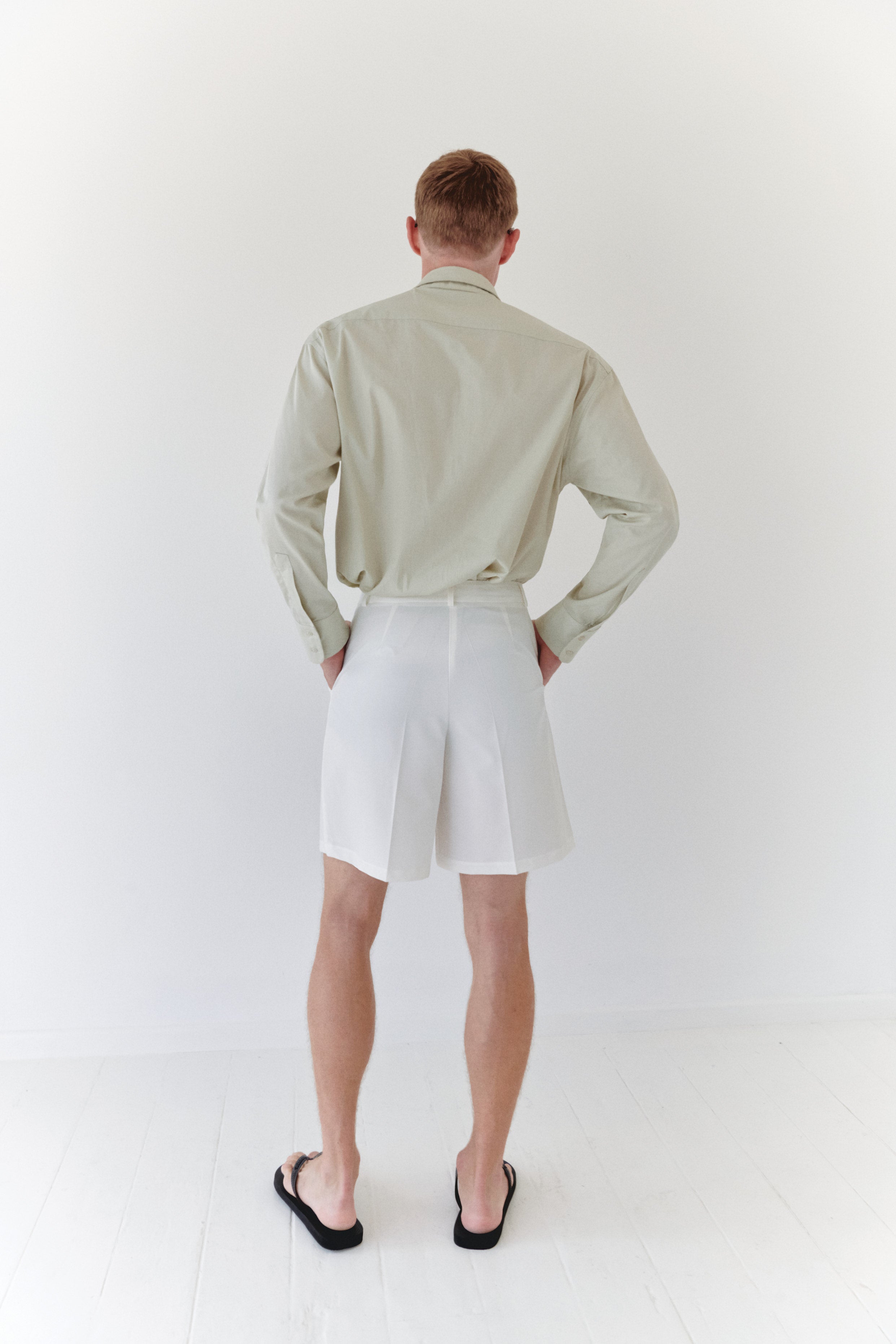 White Unisex Wide Cut Bermuda Short