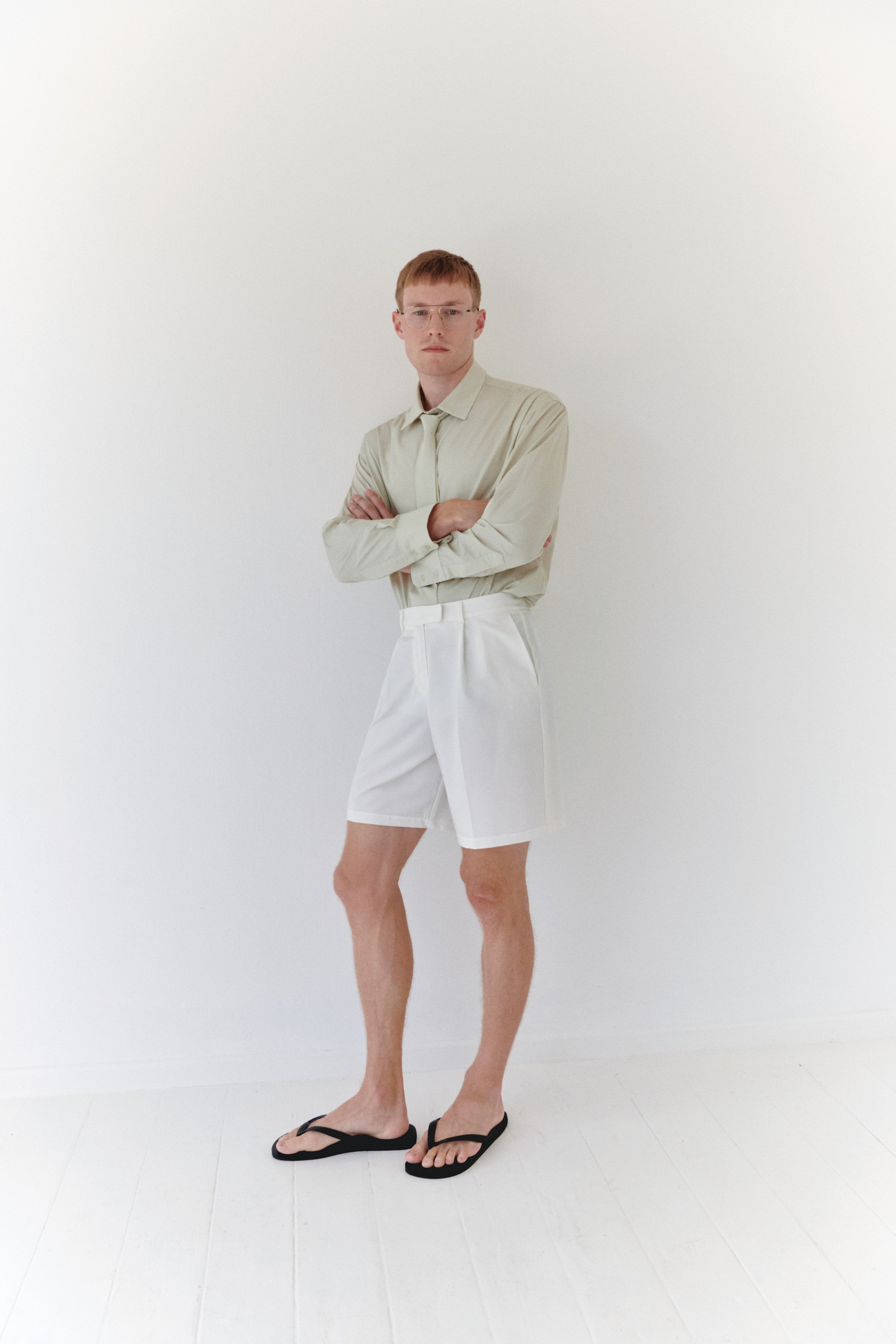 White Unisex Wide Cut Bermuda Short