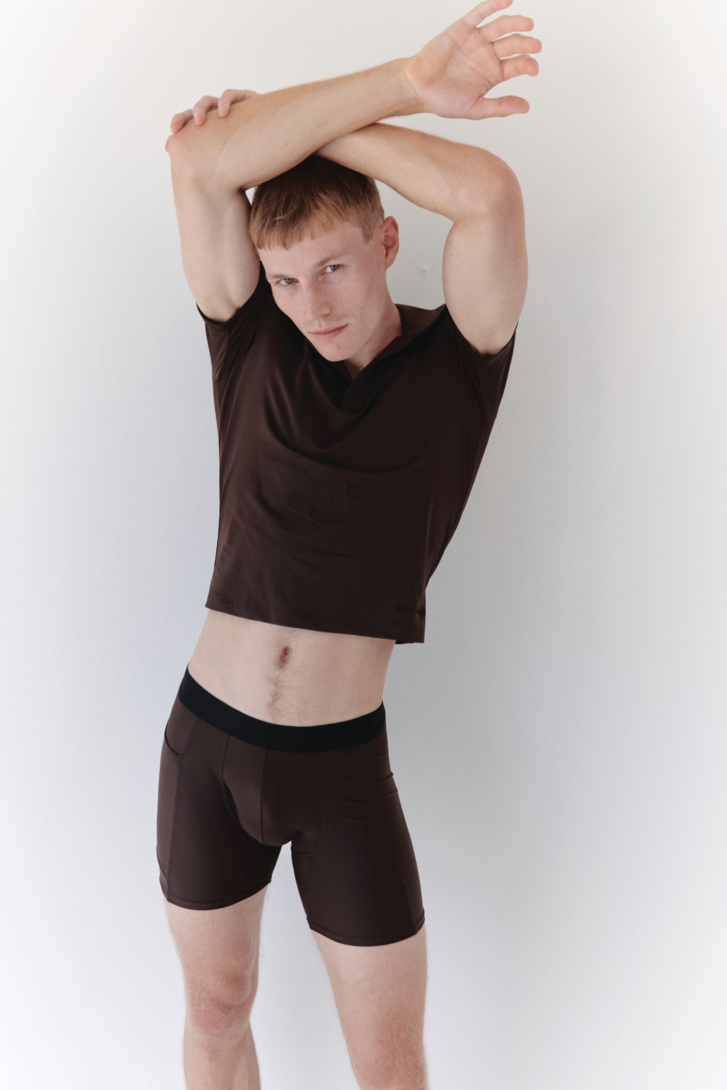 Brown Boy's Short Leggings