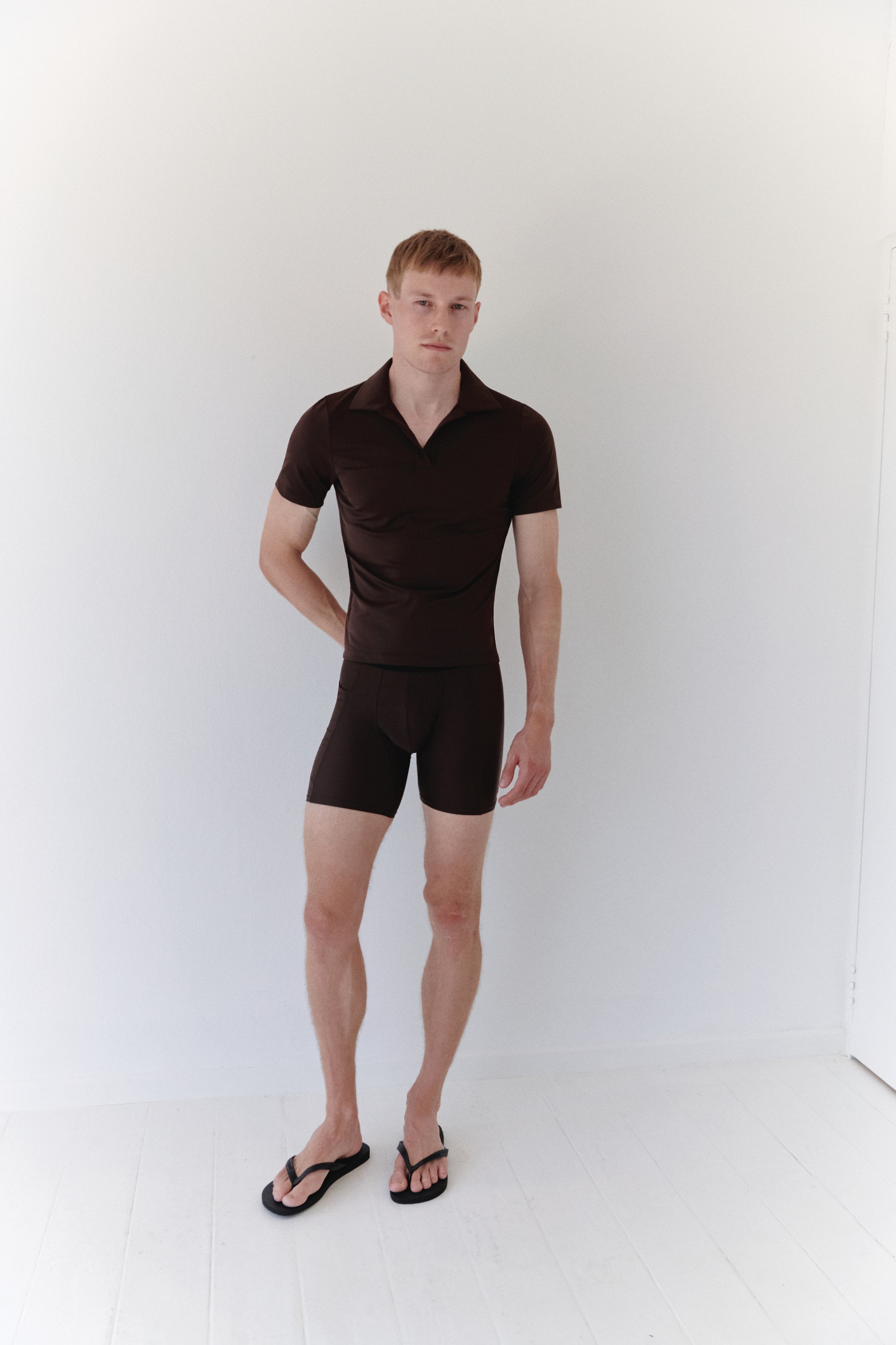 Brown Boy's Short Leggings
