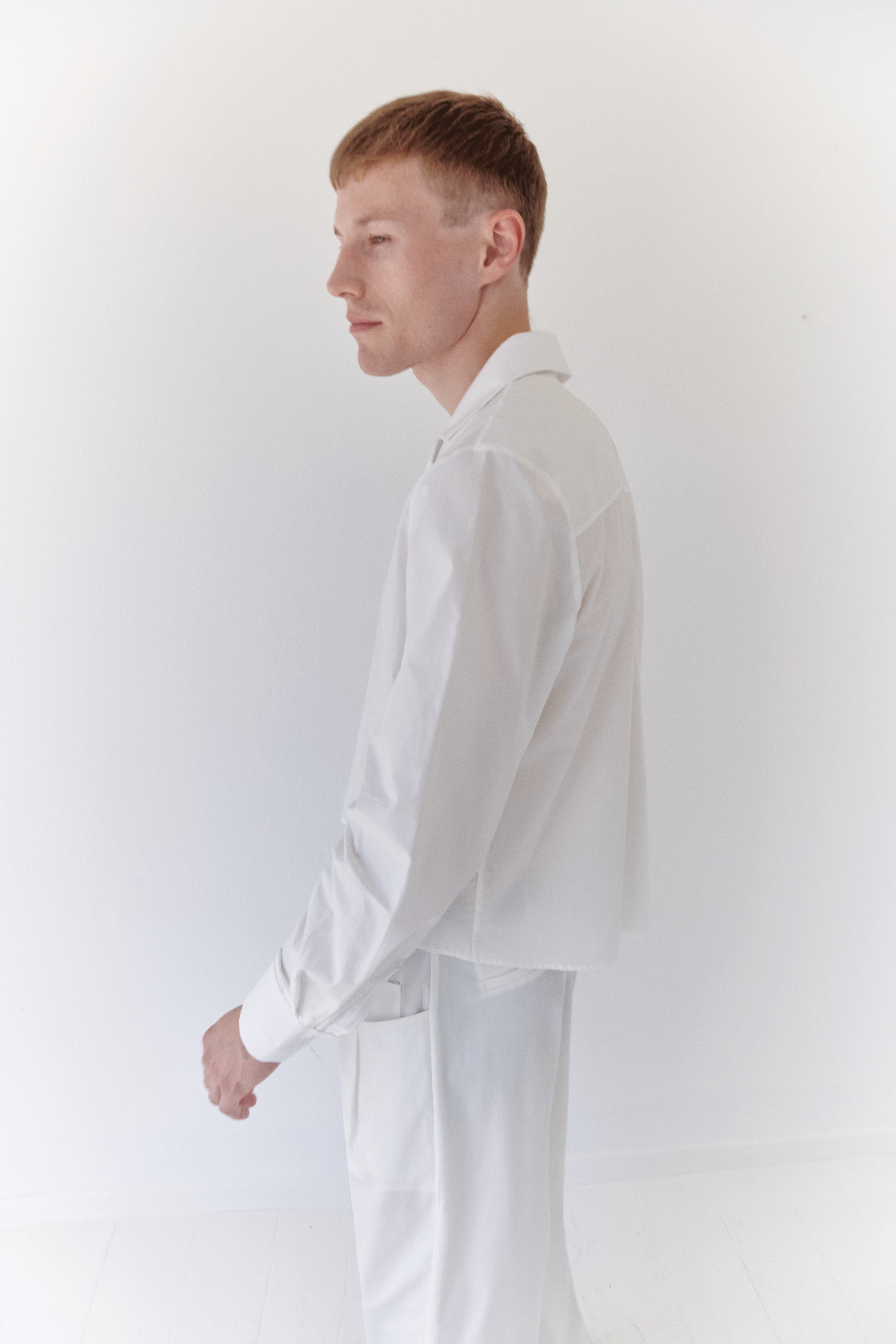 Cropped Unisex White Shirt