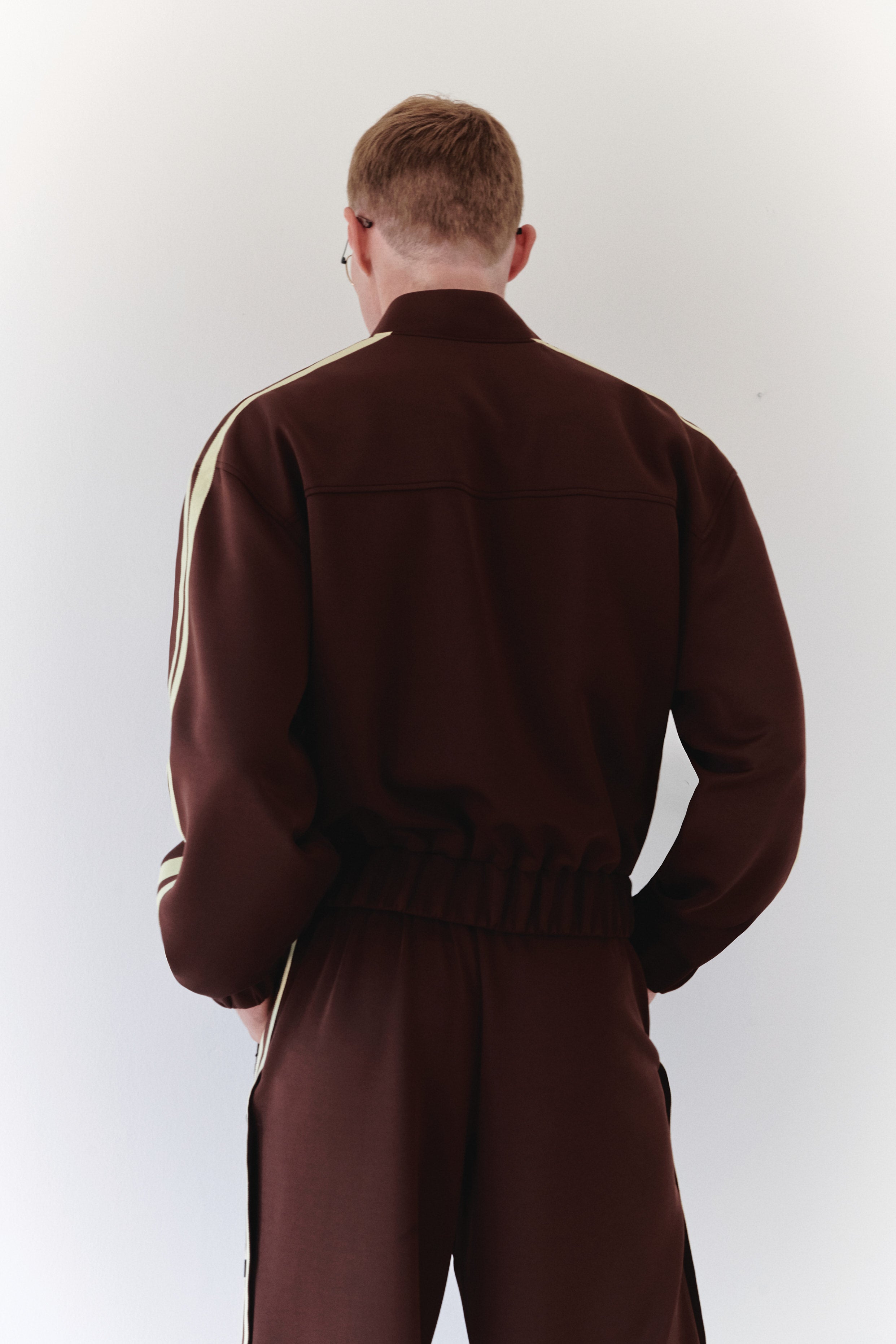 Brown Track Pants With Yellow Stripes