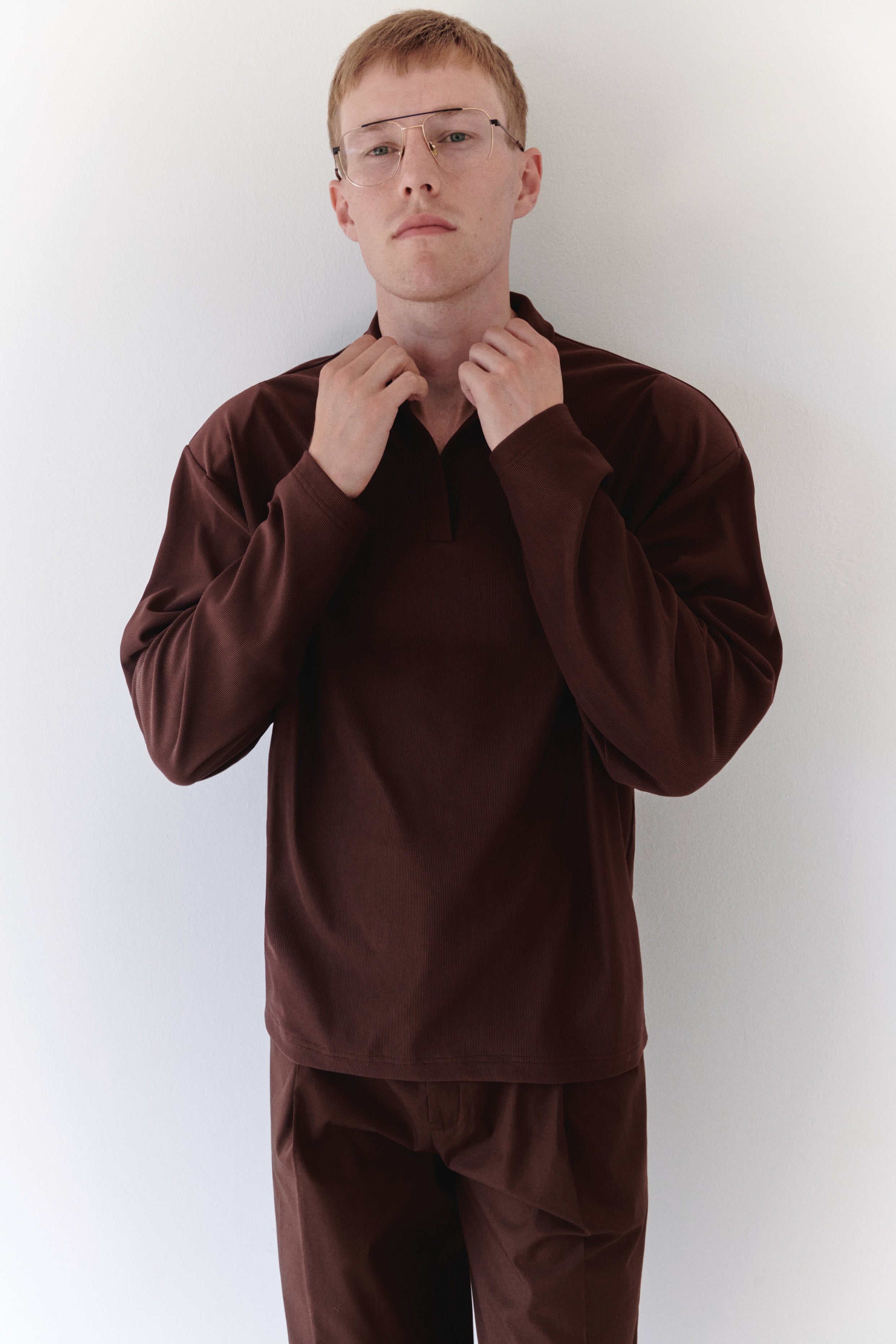 Brown Padded Polo Shirt