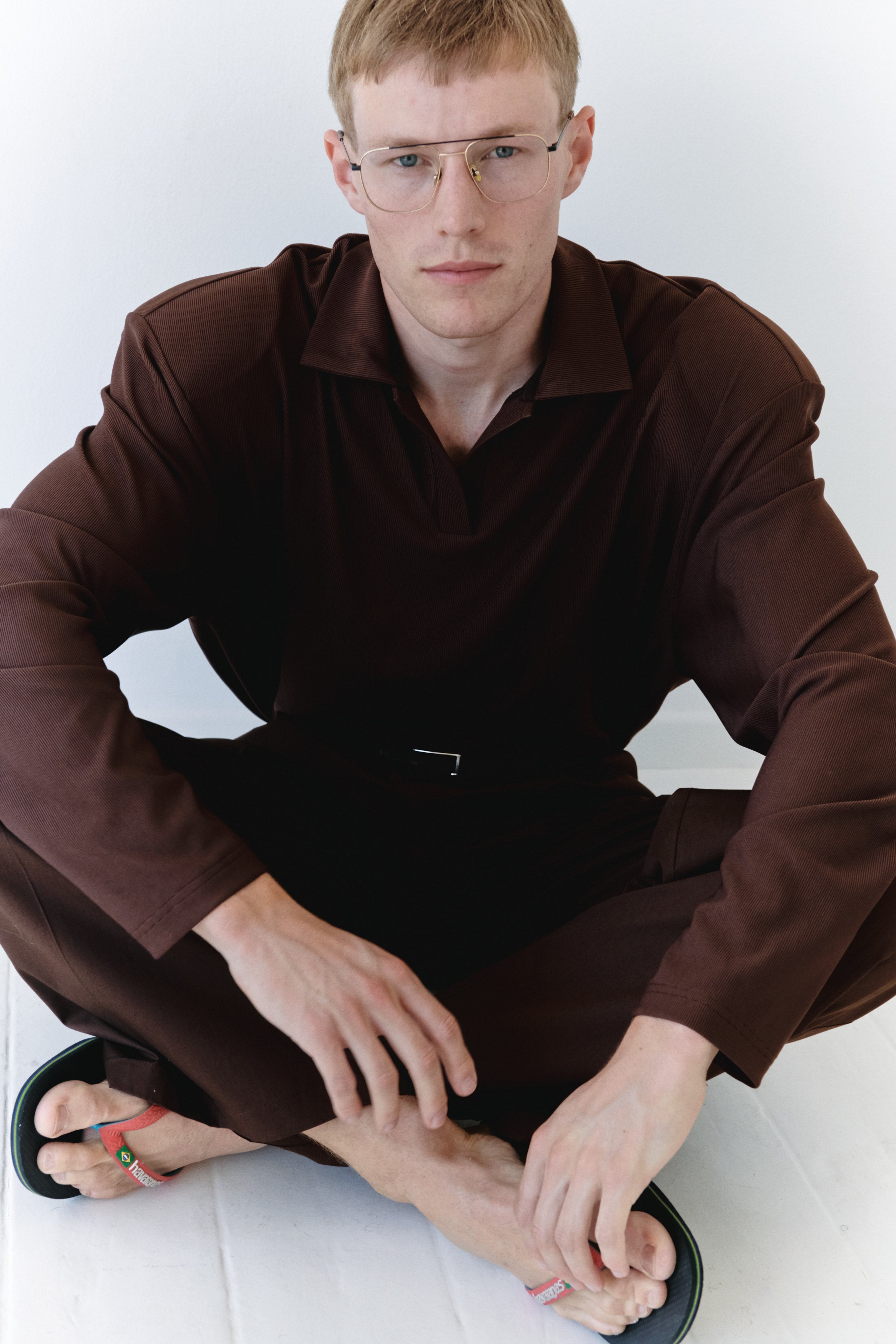 Brown Padded Polo Shirt