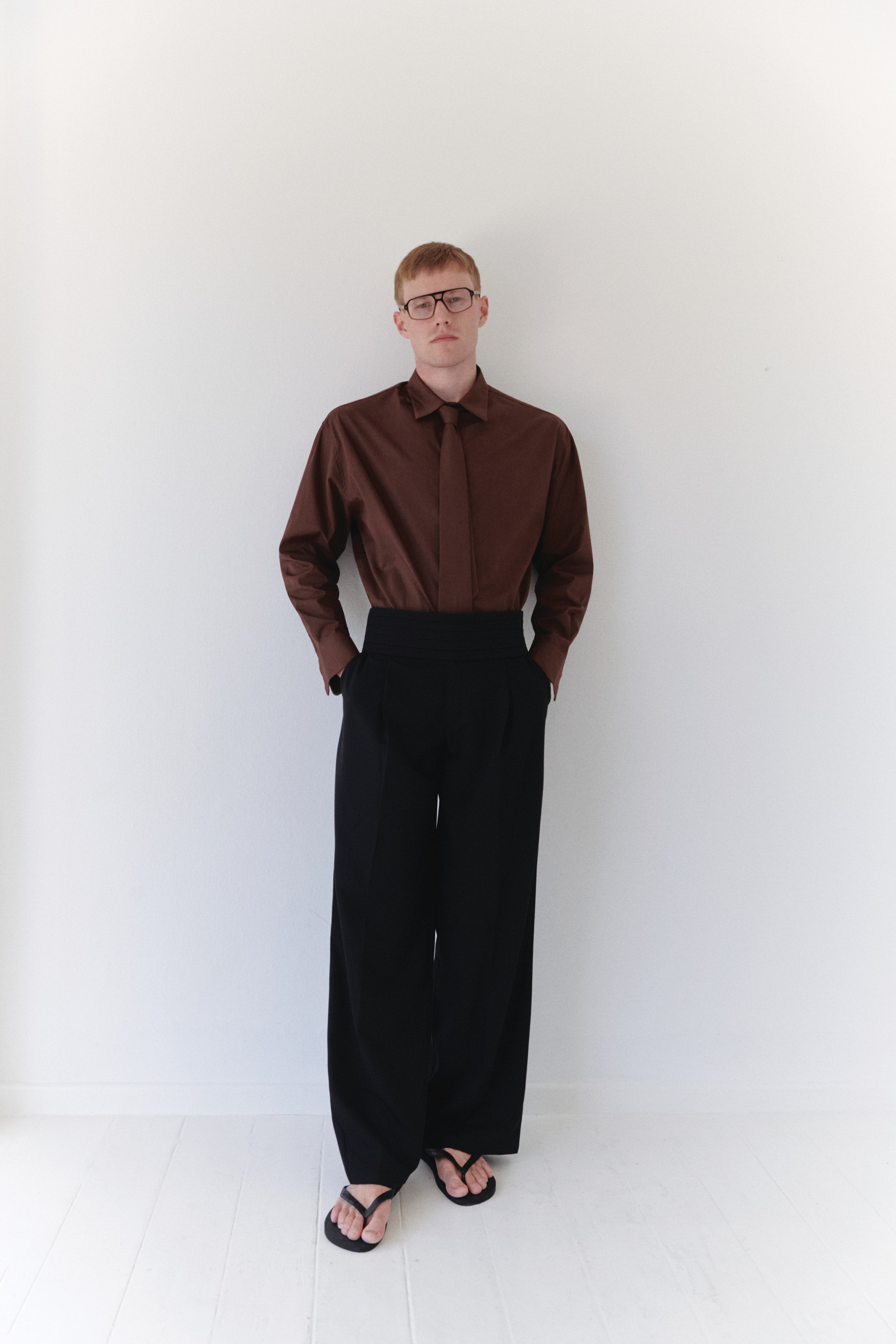 Black Unisex Pants With Adjustable Cummerbund