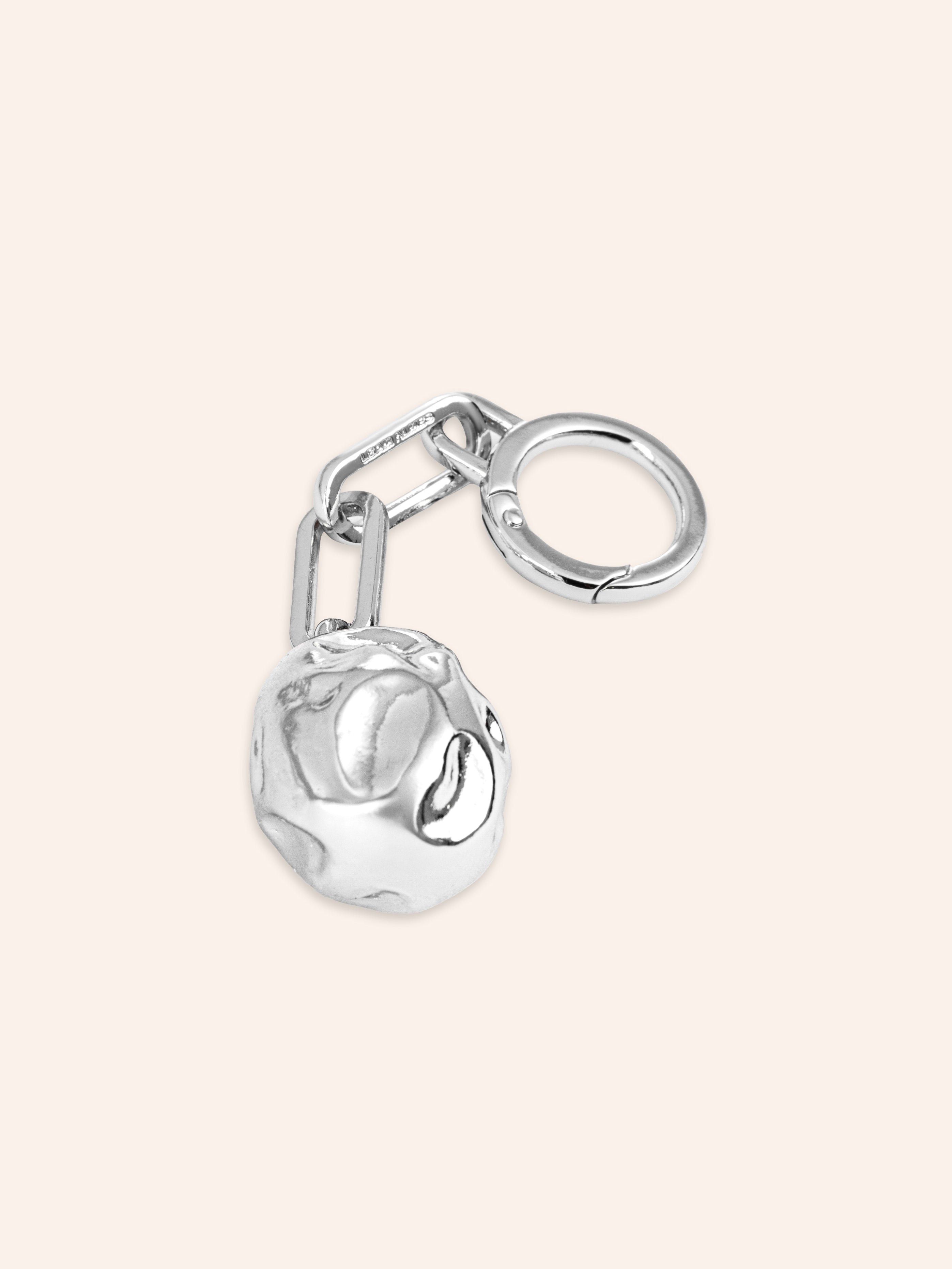 Silver Pleated Brass Charm