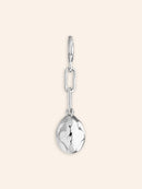Silver Pleated Brass Charm