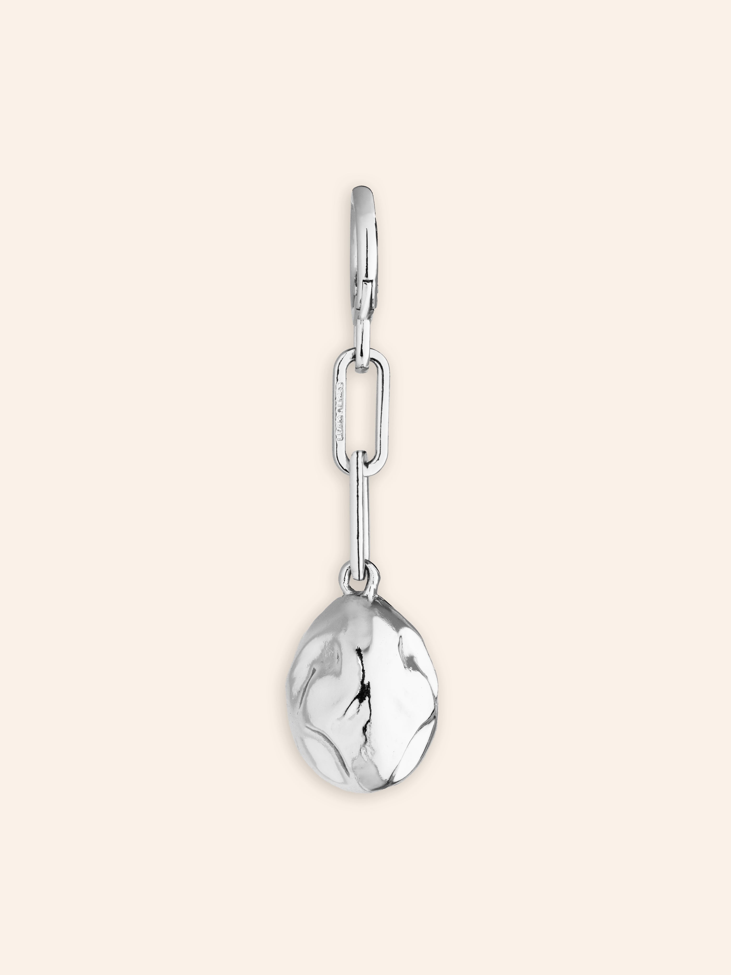 Silver Pleated Brass Charm