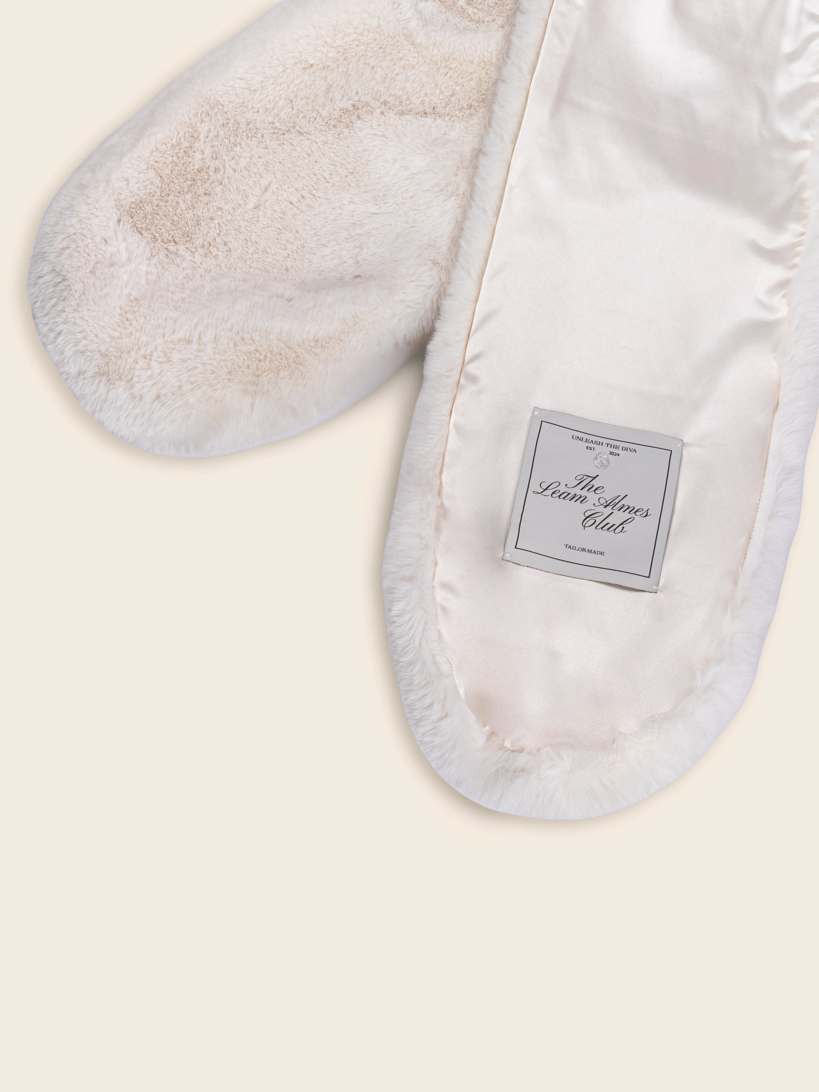 Off White Faux Fur Scarf