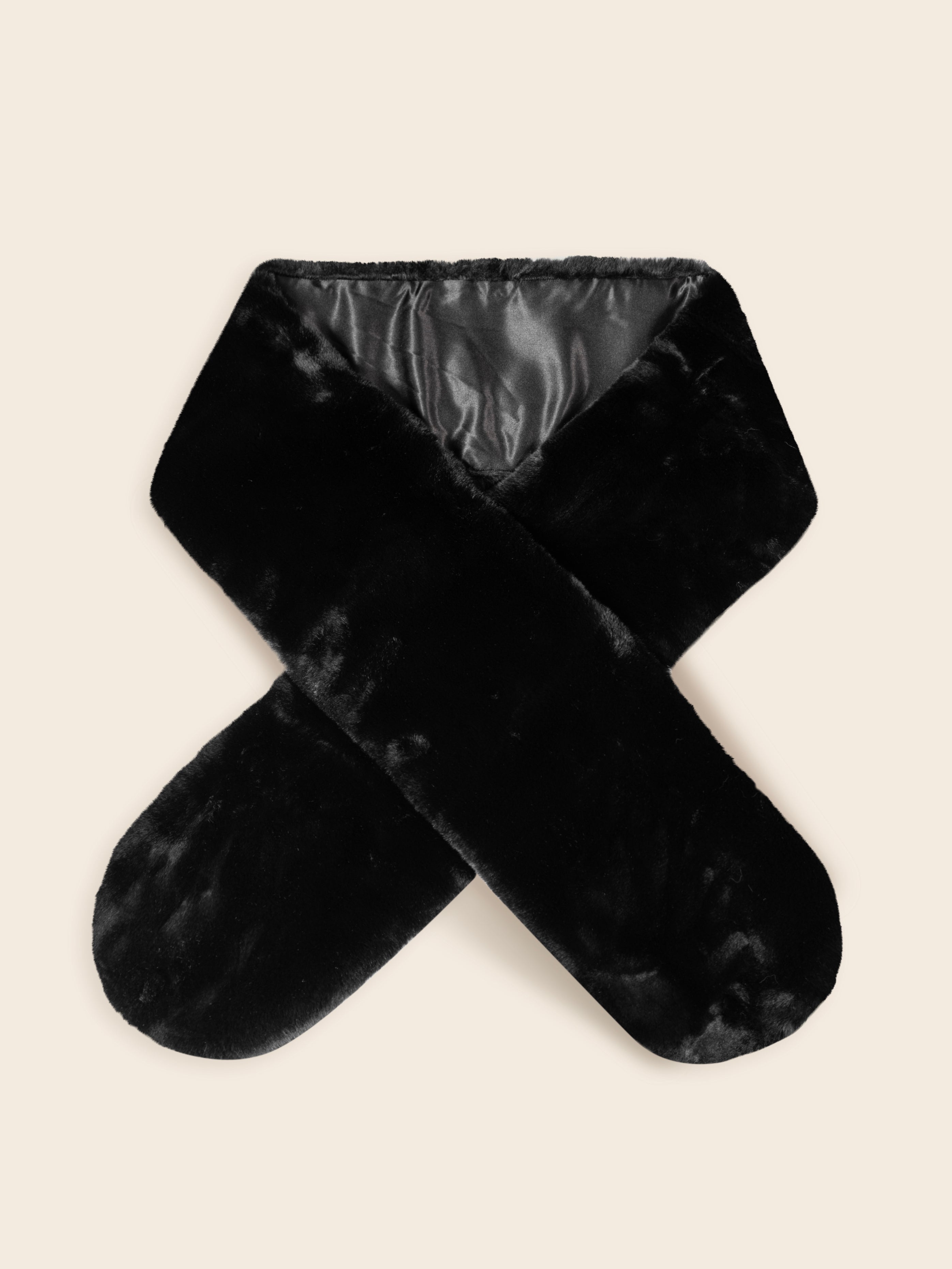 Black Faux Fur Scarf