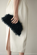 Black Hand-knitted Big Clutch