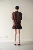 Brown Chiffon Shirt Mini Dress