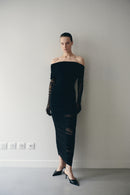 Black Tulle Long Dress