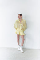Yellow Chiffon Shirt Dress