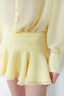 Yellow Chiffon Shirt Dress