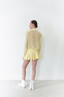 Yellow Chiffon Shirt Dress