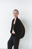 Water Resistant Parachute Bomber Jacket With Brown Stripes