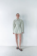 Sage Green Shirt Dress With Belt