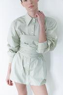 Sage Green Shirt Dress With Belt