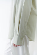 Çağla Yeşili Unisex Oversize Kravatlı Gömlek