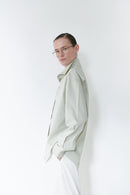 Çağla Yeşili Unisex Oversize Kravatlı Gömlek