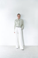 Çağla Yeşili Unisex Oversize Kravatlı Gömlek