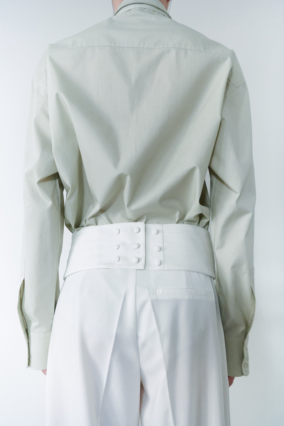 White Adjustable Cummerbund