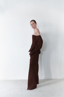 Brown Shirt Top With Attached Corset