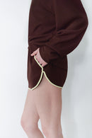 Brown Unisex Mini Lace-up Short
