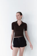 Black Unisex Mini Short With Zipper