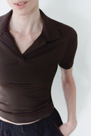 Brown T-shirt With Collars