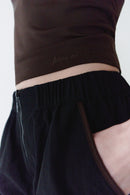 Black Unisex Mini Short With Zipper