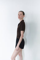 Black Unisex Mini Short With Zipper